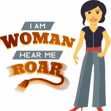 i am woman hear me roar woman power joypixels girl power woman empowerment