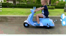 ride kid playing scooter