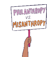 Philanthropy Vs Misanthrophy Charity Sticker - Philanthropy Vs Misanthrophy Philanthropy Charity Stickers
