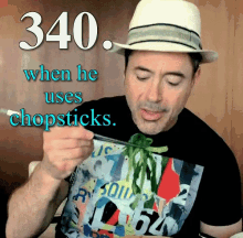 Robert Downey Jr When He Uses Chopsticks GIF - Robert Downey Jr When He Uses Chopsticks Rdj GIFs