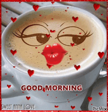 Good Morning Kiss GIF - Good Morning Kiss Coffee GIFs