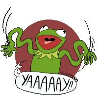 Yaaay Kermit Sticker - Yaaay Kermit Happy Stickers