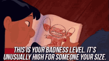 This Is Your Badness Level. It'S Unusually High For Someone Your Size.  - Lilo And Stitch GIF - Lilo And Stitch Disney Lilo GIFs