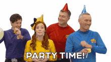 party time dancing party hats lets have fun lets go