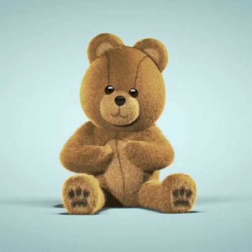 scary teddy bear gif