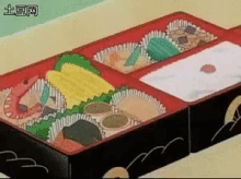 おせち　サザエさん　さざえさん　弁当　べんとう GIF - Anime Bento Box Food GIFs