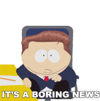 Its A Boring News Eric Cartman Sticker - Its A Boring News Eric Cartman South Park Stickers