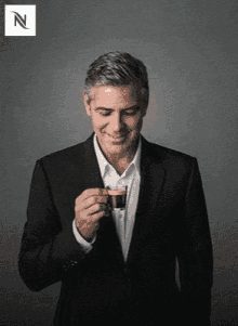 George Clooney Coffee GIF - George Clooney Coffee Good Morning GIFs