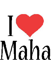 I Love Maha Heart Sticker - I Love Maha Love Heart Stickers