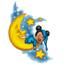 good night mickey mouse moon bedtime