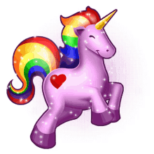 unicorn rainbow heart love sparkle