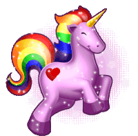 Unicorn Rainbow Sticker - Unicorn Rainbow Heart Stickers