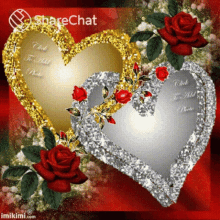 Heart Roses GIF - Heart Roses Gold Silver GIFs
