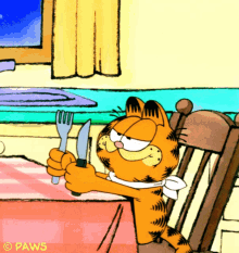 Its Time To Eat Garfield GIF - Its Time To Eat Garfield Knife And Fork GIFs