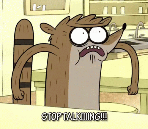 El GIF animado de Regular Show Rigby Stop Talking perfecto para tus convers...
