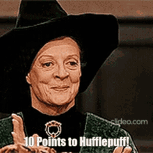 10points To Hufflepuff Mc Gonagall GIF - 10points To Hufflepuff Hufflepuff 10points GIFs