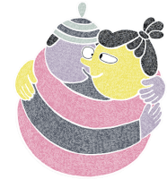 Peter And Lotta Embracing Sticker - Cosy Love Hug Love Stickers