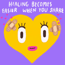 Healing Becomes Easier When You Share Heart GIF - Healing Becomes Easier When You Share Heart Bandaids GIFs