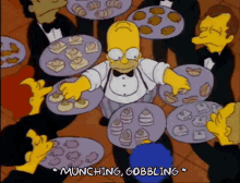 Munching, Gobbling On Appetizers GIF - Appetizers Homer Simpson The Simpson GIFs