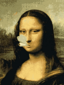Mona Lisa Smoking GIF - Mona Lisa Smoking GIFs