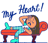 Dramatic Lola Wails My Heart In English Sticker - Hopeless Romance101 Lying Down My Heart Stickers