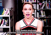 glee kitty wilde i get home and eat cheerios and peanut butter toast breakfast glee kitty wilde i get home and eat cheerios and peanut butter toast breakfast