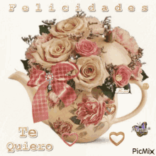 Felicidades Te Quiero GIF - Felicidades Te Quiero Rosas GIFs