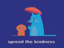 Cat And Umbrella Spread The Kindness GIF - Cat And Umbrella Spread The Kindness Umbrella GIFs