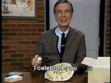 Mister Rogers Celebrates Your Birthday GIF - Mister Rogers Celebration Cake GIFs