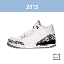2013: Air Jordan 3 Retro '88 "White/Cement" GIF - Sole Collector Shoes Sneakers GIFs