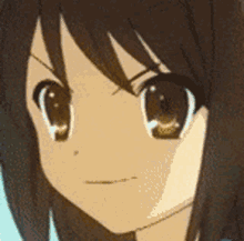 Haruhi Suzumiya Face GIF - Haruhi Suzumiya Face Close Up GIFs