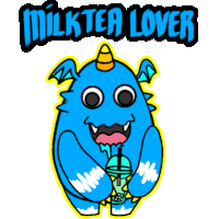 Blue  Monster Sticker - Blue  Monster  Milk Tea Stickers