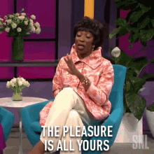 The Pleasure Is All Yours Angie Hynes GIF - The Pleasure Is All Yours Angie Hynes Saturday Night Live GIFs