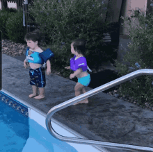 pool prank children plash push