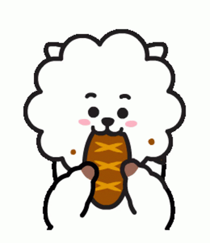 Bt21 Rj Sticker - Bt21 Rj Eating Bread - Discover & Share GIFs