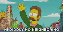 Ned Flanders Neighbor GIF - Ned Flanders Neighbor Wave GIFs