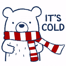 white bear cold scarf it%27s cold