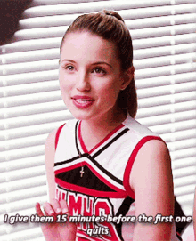 glee quinn fabray i give them15minutes before the first one quits 15minutes