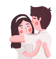 Mawar & Ringgo Hug Sticker - Love Hug Couple Stickers