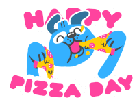 Happy Pizza Day Pizza Dog Sticker - Happy Pizza Day Pizza Dog Puperoni Stickers