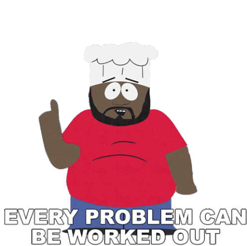 Every Problem Can Be Worked Out Jerome Chef Mcelroy Sticker - Every Problem Can Be Worked Out Jerome Chef Mcelroy South Park Stickers
