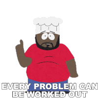 Every Problem Can Be Worked Out Jerome Chef Mcelroy Sticker - Every Problem Can Be Worked Out Jerome Chef Mcelroy South Park Stickers