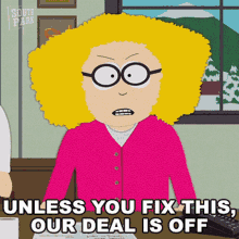 Unless You Fix This Our Deal Is Off Principal Victoria GIF - Unless You Fix This Our Deal Is Off Principal Victoria South Park GIFs