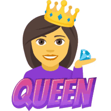 queen sweet n sassy joypixels happy glad