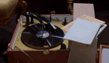 record player playing music