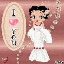 Betty Boop I Love You White Dress GIF - Betty Boop I Love You White Dress Love GIFs