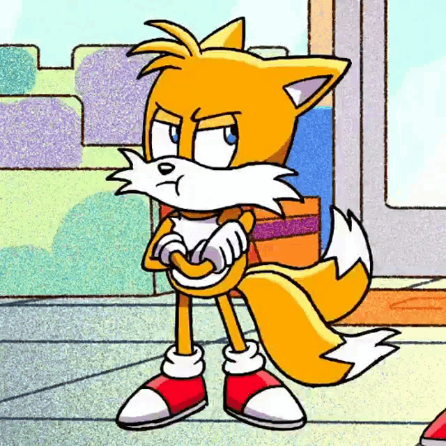 tails,sonic,pout,mad,angry,Arms Crossed,sulking,gif,animated gif,gifs,meme.