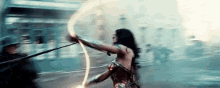 wonder woman fighting with rope