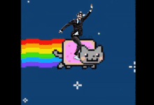 Flying Cat Meme Rainbow