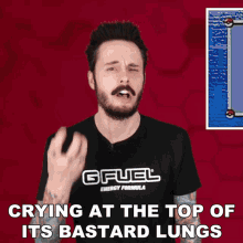 Crying At The Top Of Its Bastard Lungs Liam Scott Edwards GIF - Crying At The Top Of Its Bastard Lungs Liam Scott Edwards Ace Trainer Liam GIFs